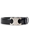 Silver Triomphe Calfskin Belt Black - CELINE - BALAAN.