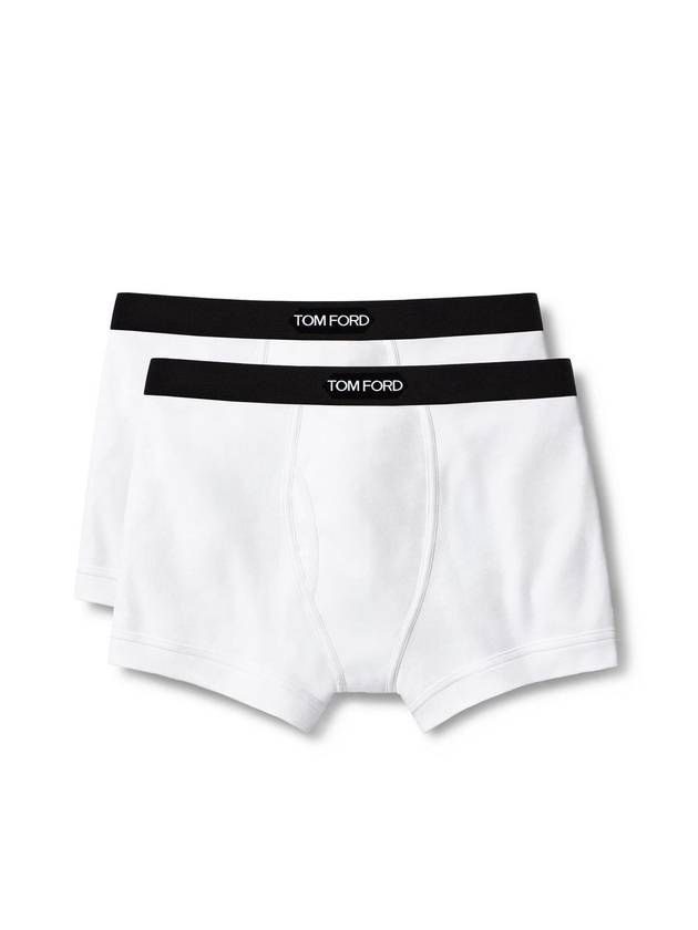 Men's Cotton Boxer Briefs White 2 Pack - TOM FORD - BALAAN 1