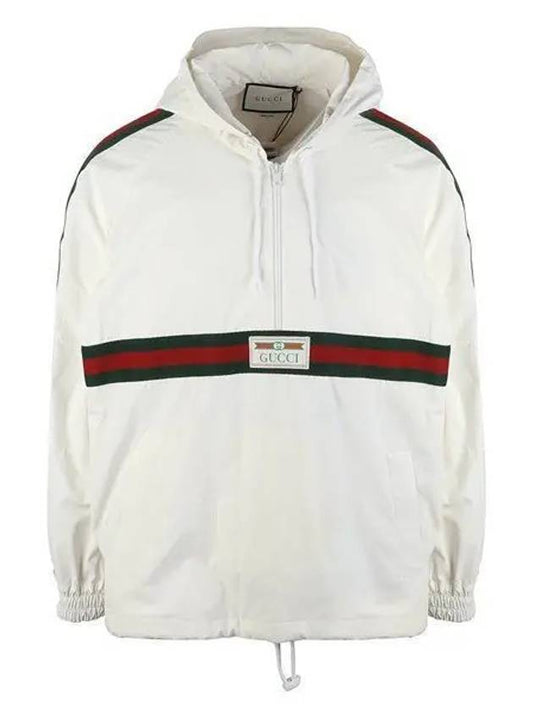 Logo Label Cotton Canvas Windbreaker White - GUCCI - BALAAN 2