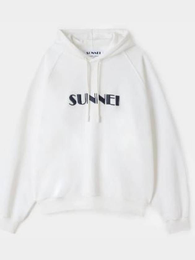 Logo embroidered drawstring hoodie white MRTWXJER070 7433 - SUNNEI - BALAAN 1