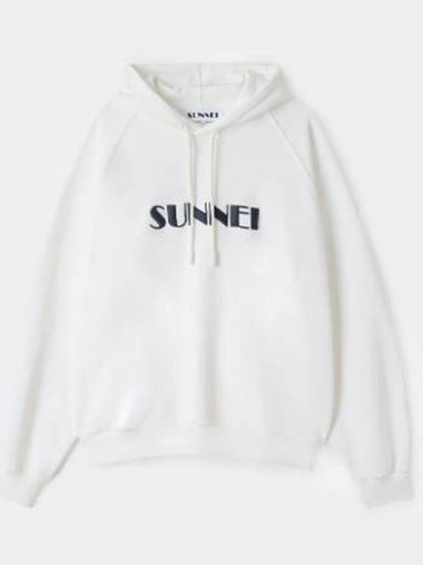 Logo embroidered drawstring hoodie white MRTWXJER070 7433 - SUNNEI - BALAAN 1