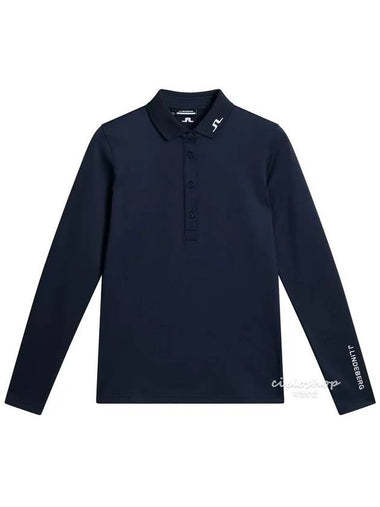 Tour Tech Women s Long Sleeve T Shirt Fleece Lining Navy GWJT08871 - J.LINDEBERG - BALAAN 1