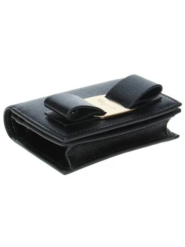 Vara Bow Gloss Flap Half Wallet Black - SALVATORE FERRAGAMO - BALAAN 6