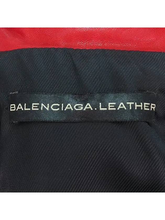 PK7 LM011A RD 2 Red Leather Women s Rider Jacket - BALENCIAGA - BALAAN 4