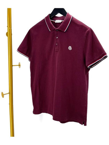 Short sleeve collared t shirt burgundy XL size - MONCLER - BALAAN 1