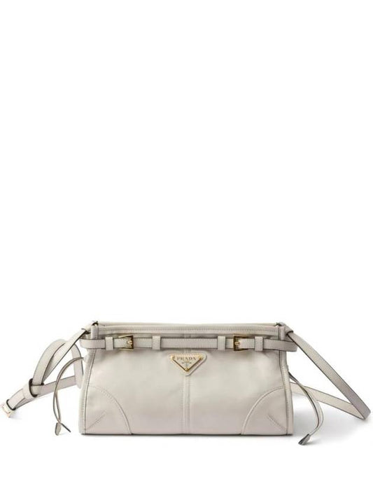 Leather Small Shoulder Bag White - PRADA - BALAAN 1