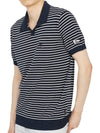 Golf Wear Short Sleeve Knit HHM 2A AB53 NAVY WHITE - HORN GARMENT - BALAAN 5