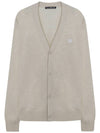 Keve Face Wool V-neck Cardigan Oatmeal Melange - ACNE STUDIOS - BALAAN 2