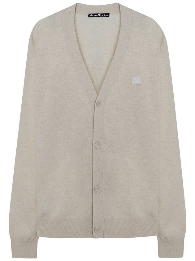 Keve Face Wool V-neck Cardigan Oatmeal Melange - ACNE STUDIOS - BALAAN 2