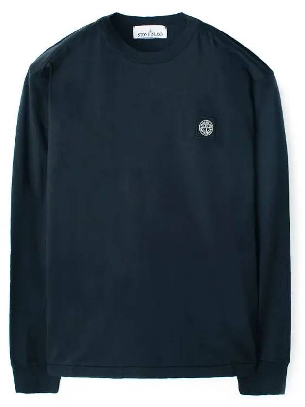 Chest Patch Long Sleeve T-Shirt Blue - STONE ISLAND - BALAAN 2