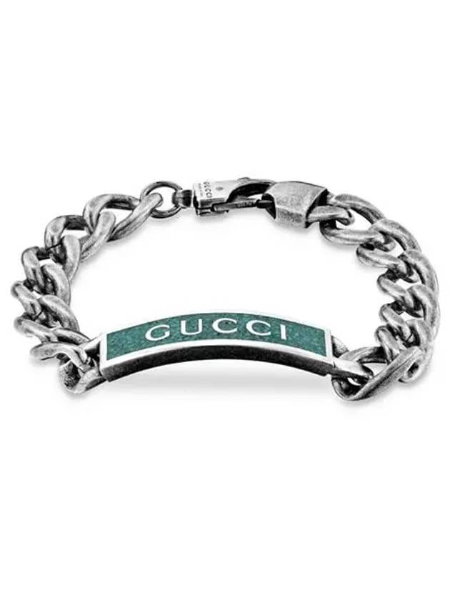 Logo Enamel Bracelet Silver - GUCCI - BALAAN 3