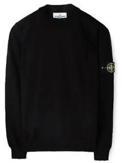 Crewneck Soft Cotton Knit Top Black - STONE ISLAND - BALAAN 2