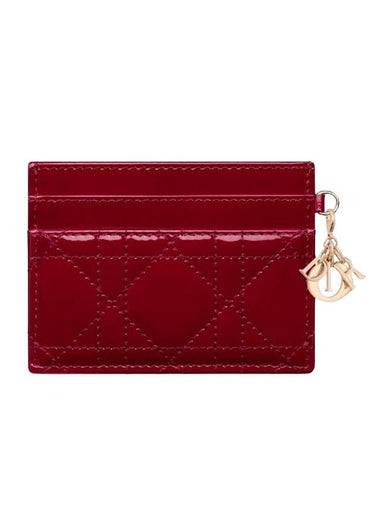 Lady Freesia 5 Slot Card Wallet Red - DIOR - BALAAN 1