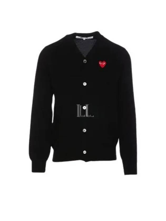 Heart Wappen Wool Cardigan Black - COMME DES GARCONS PLAY - BALAAN 2