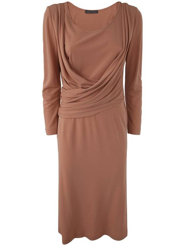 Alberta Ferretti Long Sleeves V Neck Midi Dress Clothing - ALBERTA FERRETTI - BALAAN 1