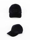 Embossed Logo Velvet Ball Cap Navy - MIU MIU - BALAAN 3