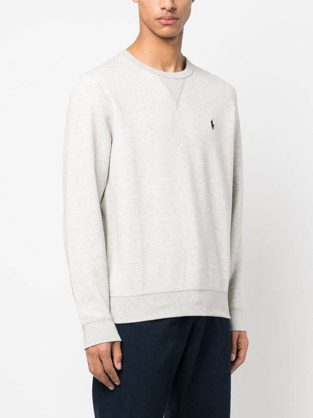 Embroidered Logo Basic Crew Neck Sweatshirt Grey Melange - POLO RALPH LAUREN - BALAAN 5