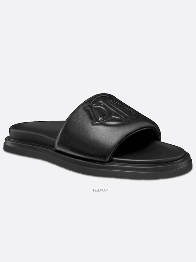 Aqua Quilted Smooth Calfskin Sandal Black - DIOR - BALAAN 4