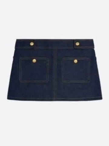 TRAPEZE MINI SKIRT IN RAW WASH DENIM 2S388224Z 07IN low - CELINE - BALAAN 1