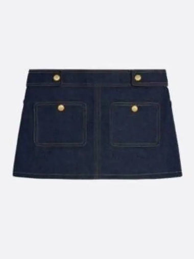 TRAPEZE MINI SKIRT IN RAW WASH DENIM 2S388224Z 07IN low - CELINE - BALAAN 1