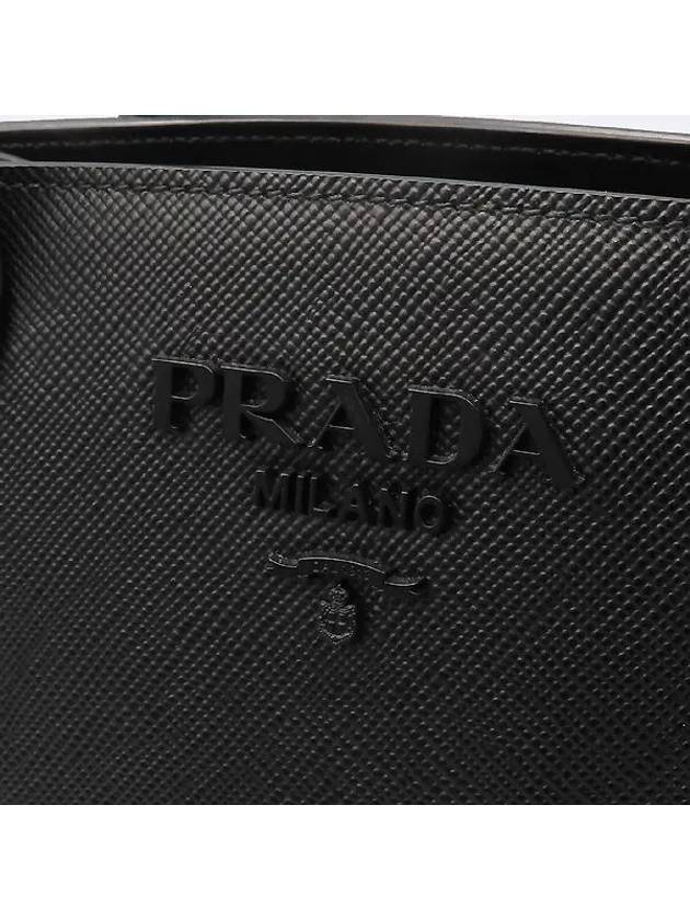 1BA156 Black Saffiano Leather Monochrome Small Tote Bag Shoulder Strap 2WAY - PRADA - BALAAN 5