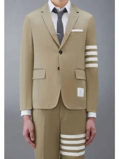 4 Bar Armband Cotton Blazer Jacket Camel - THOM BROWNE - BALAAN 2