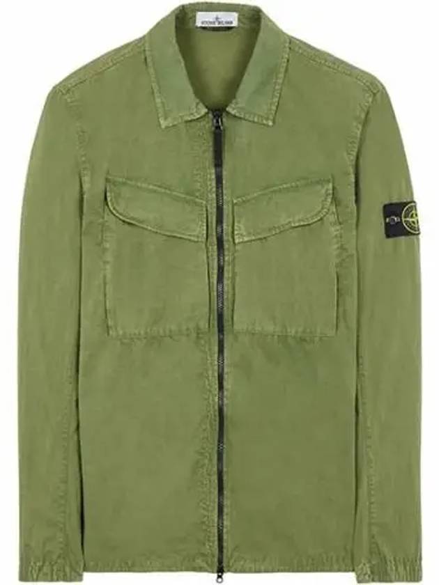 Wappen Patch Old Effect Zip-Up Jacket Green - STONE ISLAND - BALAAN 2