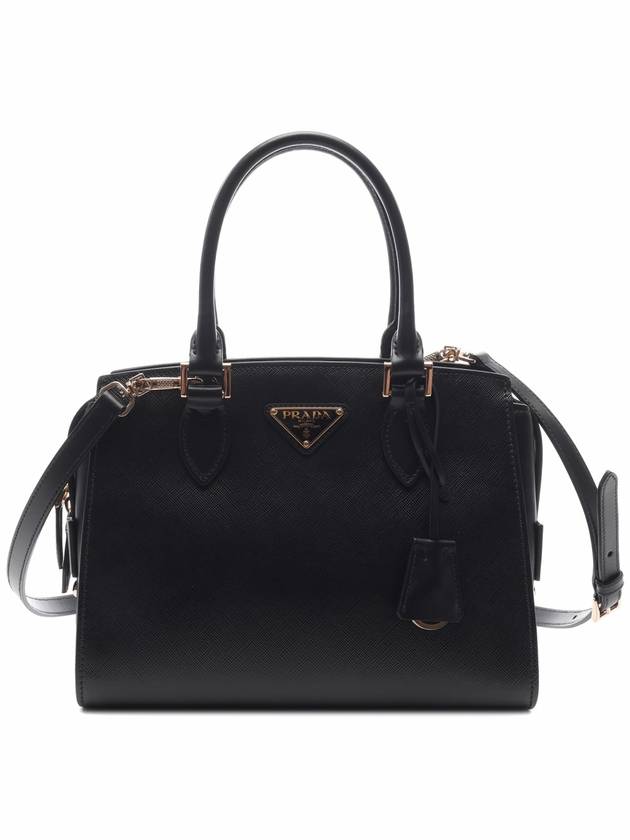 Logo Saffiano Tote Bag Black - PRADA - BALAAN 2