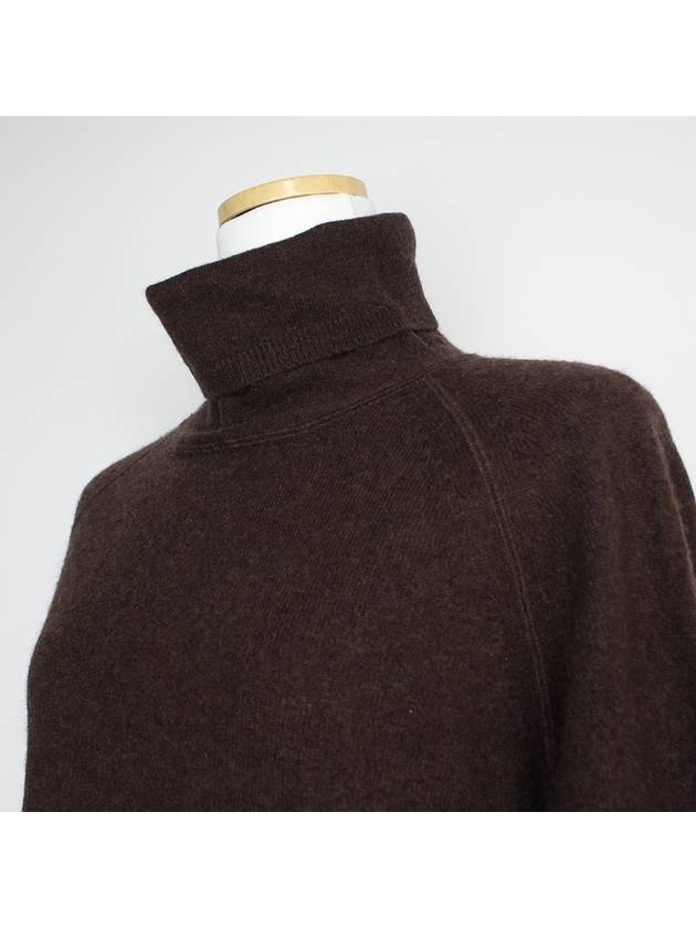 Deep brown cashmere turtleneck knit top 44 - MAX MARA - BALAAN 4