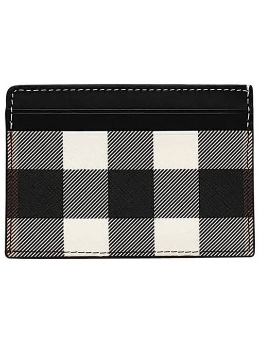 Check Print 2-tier Card Wallet Dark Burch Brown - BURBERRY - BALAAN.