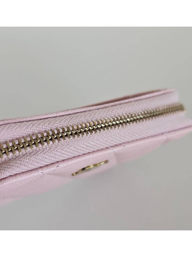 Classic zipper caviar card wallet pink gold AP0216 - CHANEL - BALAAN 4