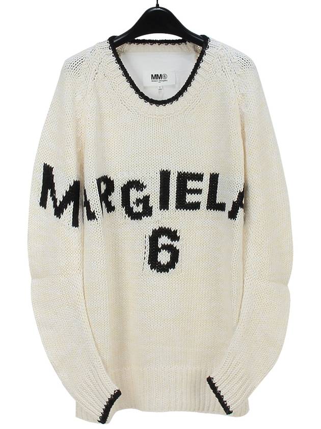 MM6 Logo Knit Top White - MAISON MARGIELA - BALAAN.