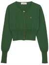 Women s Bea Embroidered Logo Crop Cardigan Green - VIVIENNE WESTWOOD - BALAAN 2