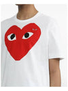 Men's Black Eye Red Double Heart Short Sleeve T-Shirt P1 T026 1 White - COMME DES GARCONS - BALAAN 3