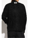 Crew Neck Alpaca Mix Cardigan Black - ACNE STUDIOS - BALAAN 6