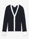 Contrast trim wool cardigan FJT362AJ0092 - THOM BROWNE - BALAAN 2