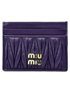 Materasse Nappa Leather Card Wallet Violet - MIU MIU - BALAAN 1