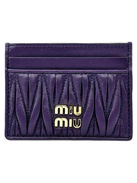 Materasse Nappa Leather Card Holder Purple - MIU MIU - BALAAN 1