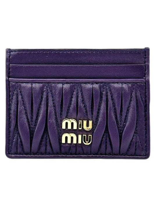 Materasse Nappa Leather Card Wallet Violet - MIU MIU - BALAAN 1