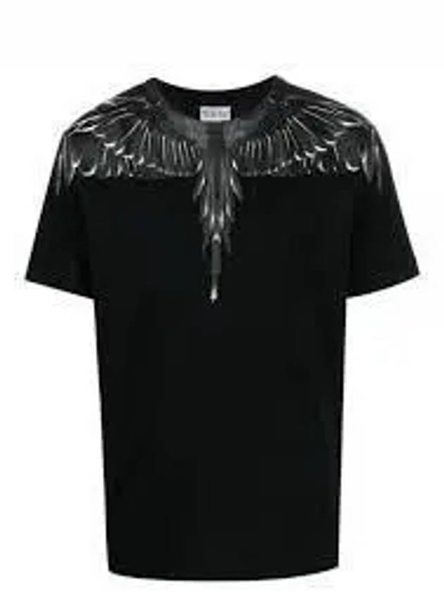 Men's Icon Wings Short Sleeve T-Shirt Black - MARCELO BURLON - BALAAN 2