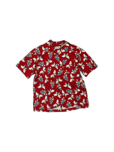 Men's Blueberry Hawaiian Shirt Red I2SS04RD - IOEDLE - BALAAN 1