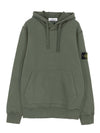 Wappen Patch Brushed Cotton Fleece Hoodie Khaki - STONE ISLAND - BALAAN 1