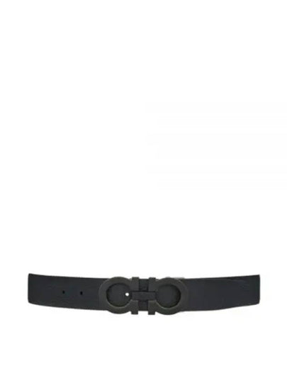 Gancini Reversible Leather Belt Black - SALVATORE FERRAGAMO - BALAAN 2