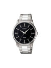 Metal Analog Watch Black Silver - CASIO - BALAAN 1