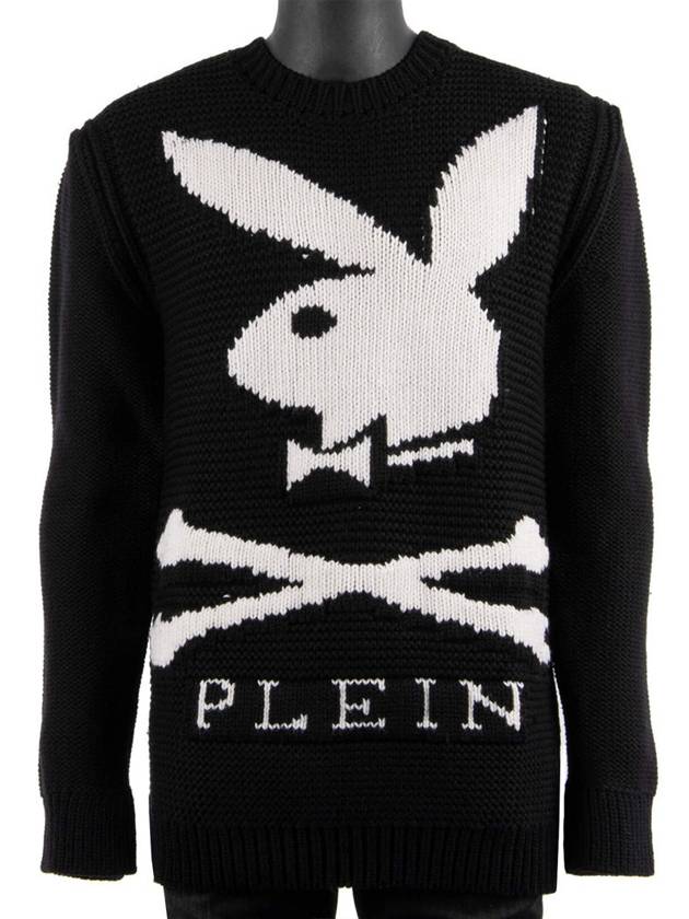 Men's Playboy Collaboration Handknitted Wool Sweater Knit Top A18C MKO0458 PKN002N - PHILIPP PLEIN - BALAAN 1