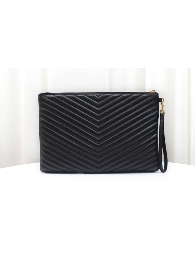 Matelasse large gold strap clutch 440222 - SAINT LAURENT - BALAAN 2