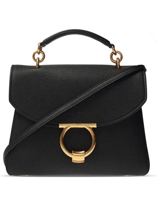 Gancini Small Tote Bag Black - SALVATORE FERRAGAMO - BALAAN 2