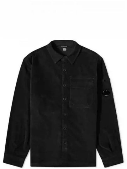 Corduroy Long Sleeve Shirt Black - CP COMPANY - BALAAN 2