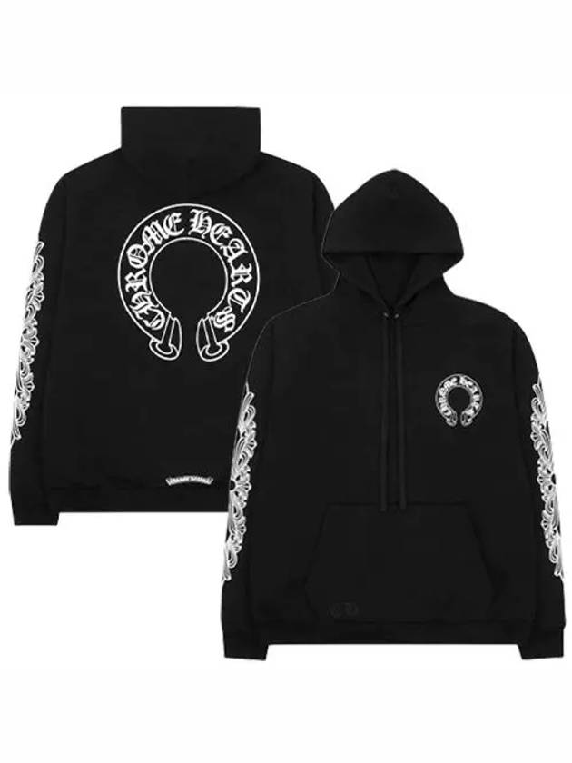 Horseshoe Floral Hooded Sweatshirt Black Men s T Shirt 140112000217 - CHROME HEARTS - BALAAN 1