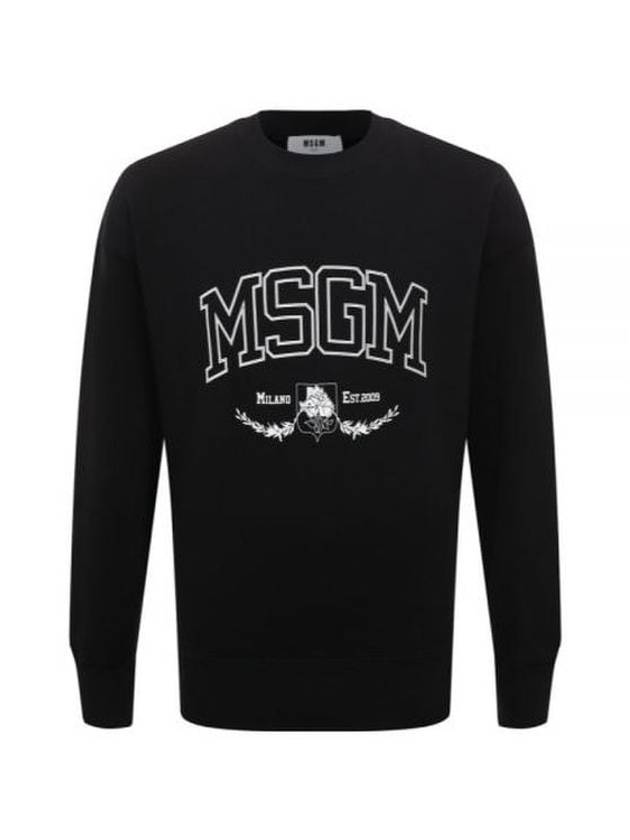 Logo Print Cotton Sweatshirt Black - MSGM - BALAAN 2